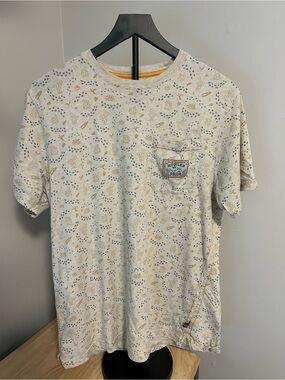 Howler Bros Pocket T Shirt Desert Print Cactus Graphic Cream Medium